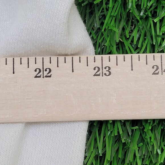 Vintage 90s Basketball Cropped Sweatshirt Medium 23x22 White - Picture 5 of 11